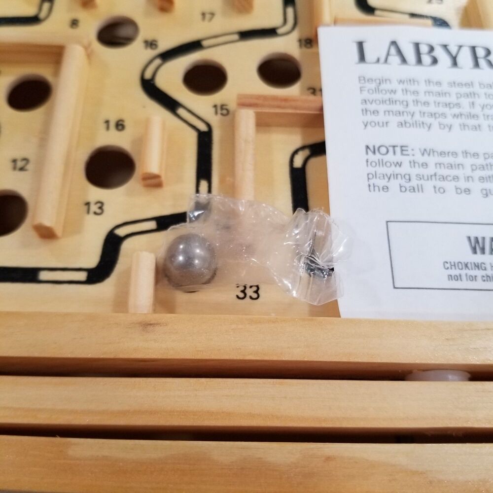 1998 Cardinal Wooden Labyrinth Game w/ Original Box • Solid Wood - Picture 9 of 11